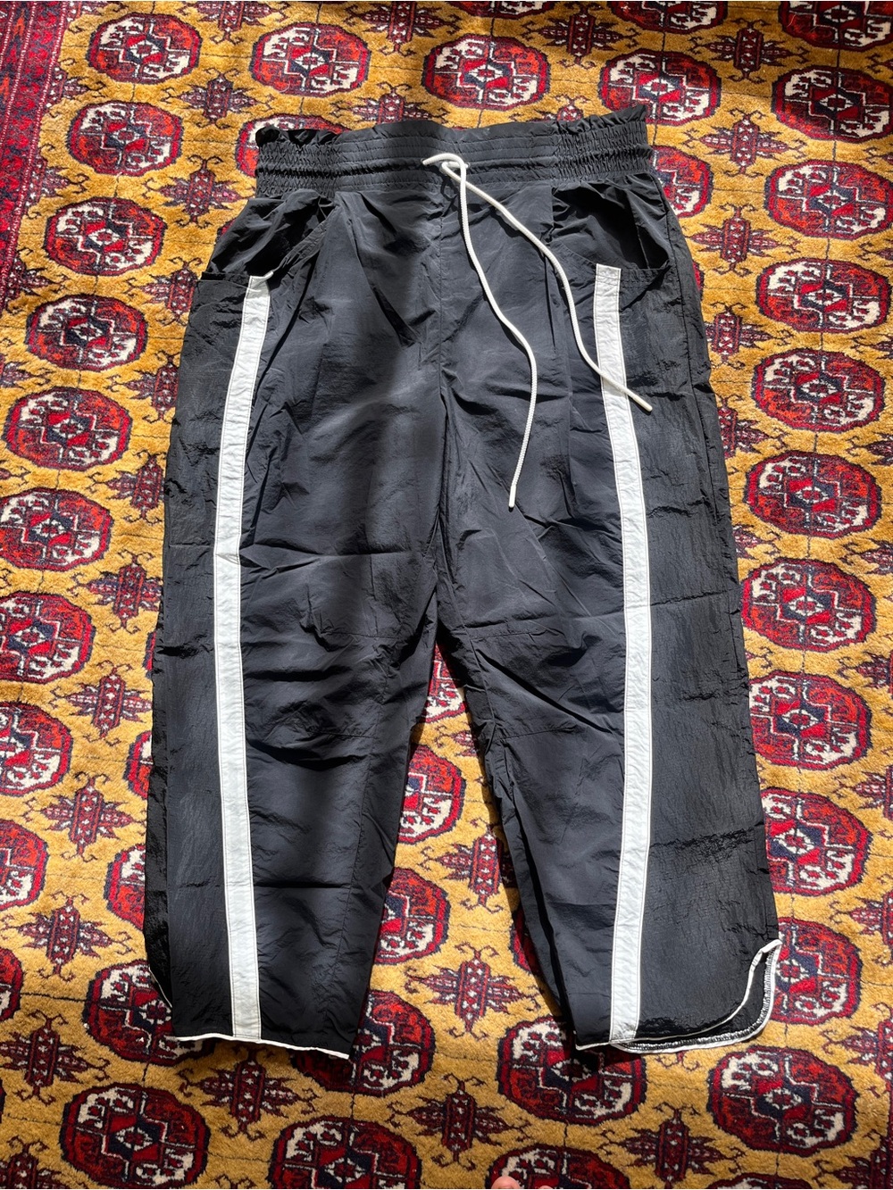 FP Movement by Free People Black Track Pants with White Side Stripes